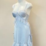 Scalloped Lace Silk Nightgown