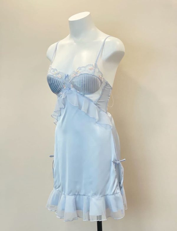 Scalloped Lace Silk Nightgown