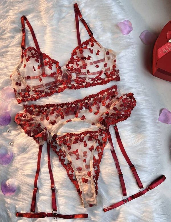 red bra set