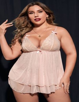 Plus Size Sexy Pink Nightie