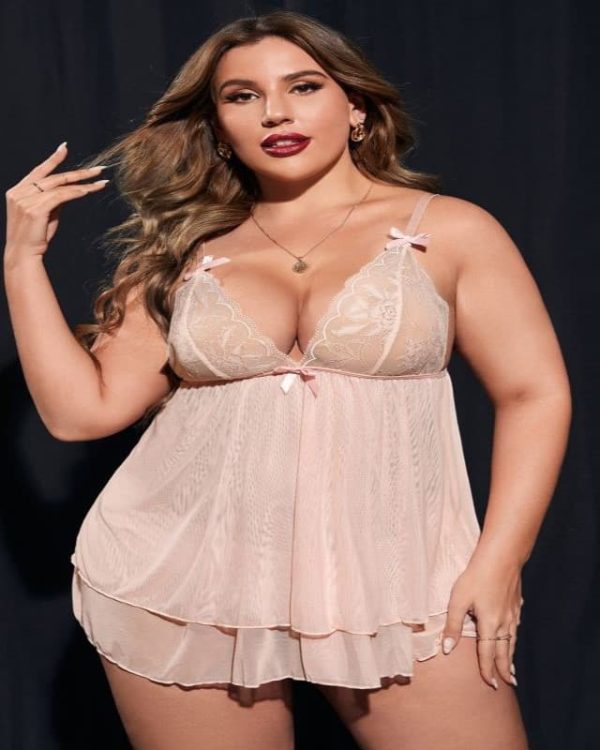 Plus Size Sexy Pink Nightie